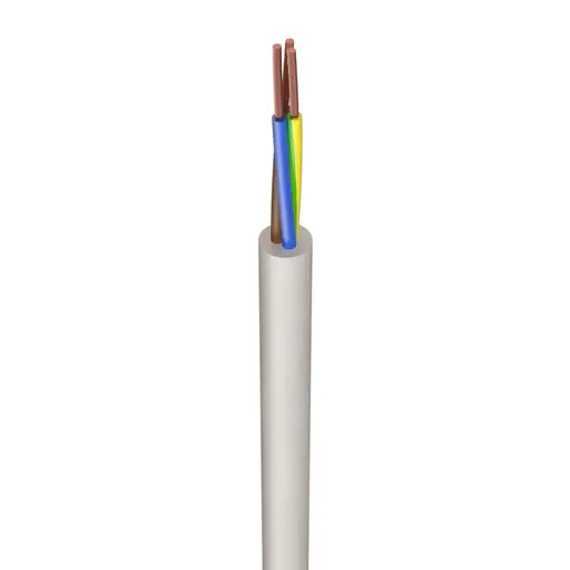 20m x 3183Y 1.00mm² PVC Round Flexible Cable White - 3 Core